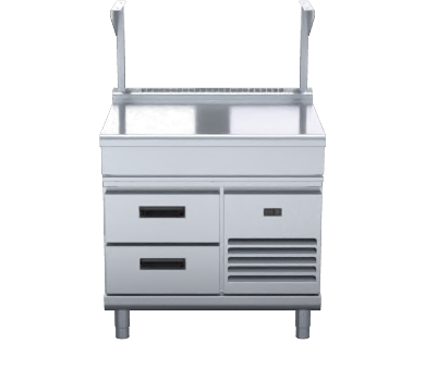 Waldorf 800 Series BTL8900S-RB - 900mm Bench Top With Salamander Support Low Back Version Refrigerated Base
