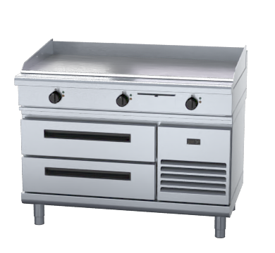 Waldorf 800 Series GPL8120E-RB - 1200mm Electric Griddle Low Back Version - Refrigerated Base