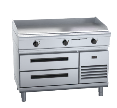 Waldorf 800 Series GPL8120E-RB - 1200mm Electric Griddle Low Back Version - Refrigerated Base