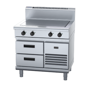 Waldorf 800 Series RN8104E-RB - 900mm Electric Solid Top - Refrigerated Base