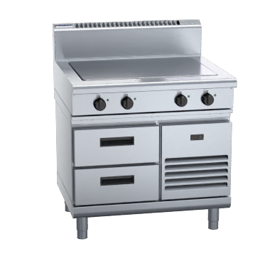 Waldorf 800 Series RN8104E-RB - 900mm Electric Solid Top - Refrigerated Base