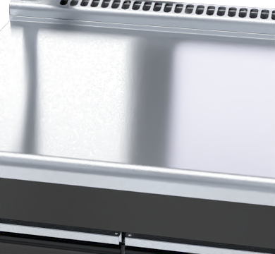 Waldorf Bold BTLB8900S-CD - 900mm Bench Top With Salamander Support Low Back Version - Cabinet Base