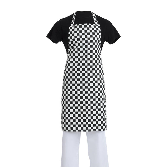 Whites Bib Apron Black & White Check Extra Large - A275 - Simply Hospitality NZ