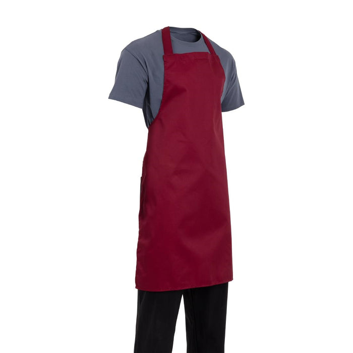 Whites Bib Apron Burgundy - A557 - Simply Hospitality NZ