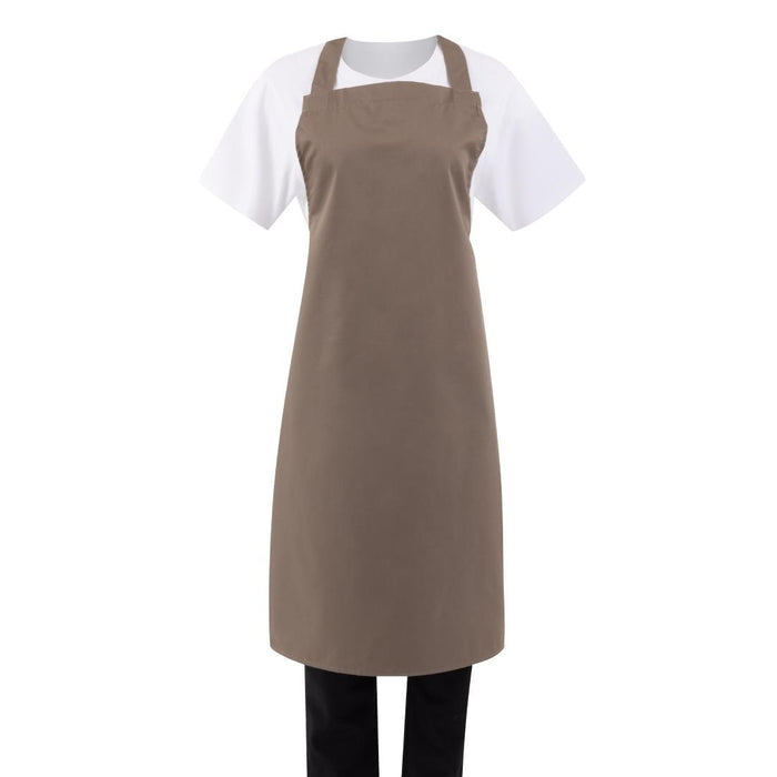 Whites Polycotton Bib Apron Tan - B429 - Simply Hospitality NZ