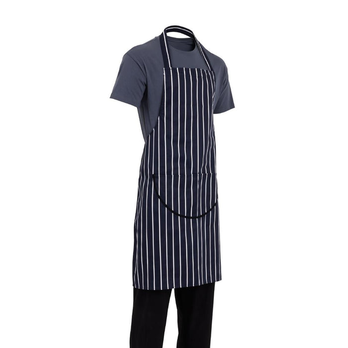 Whites Butcher’s Apron Navy Stripe with Pocket - A535 - Simply Hospitality NZ