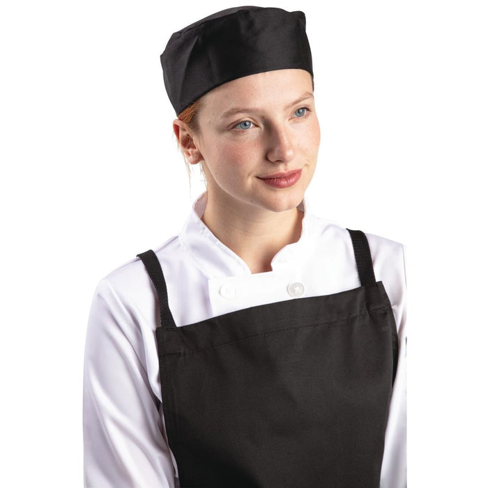 Whites Chef Skull Cap Black - A206-S - Simply Hospitality NZ