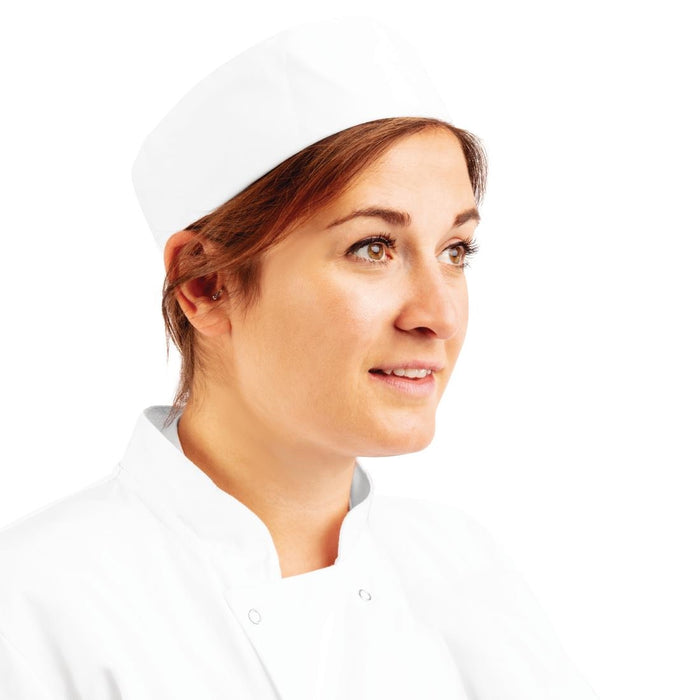 Whites Chefs Skull Cap White - A203-S - Simply Hospitality NZ