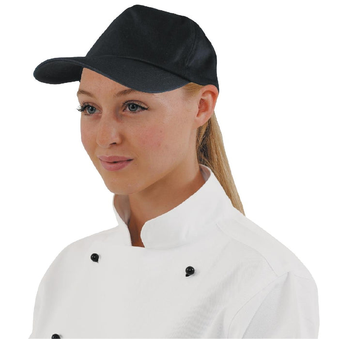 Whites Lightweight Chef Baseball Cap Black - A219 - Simply Hospitality NZ