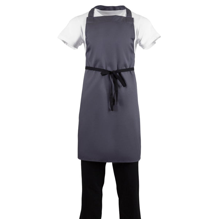 Whites Polycotton Bib Apron Charcoal - B426 - Simply Hospitality NZ