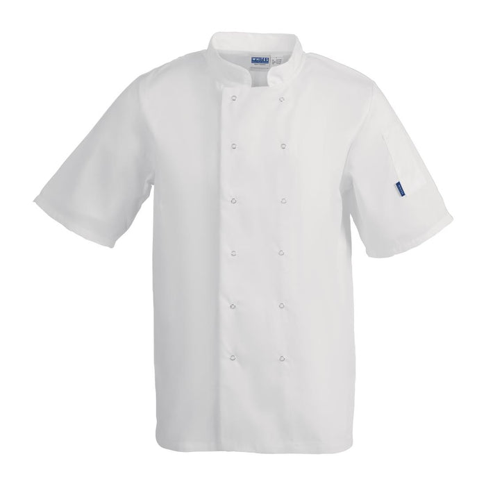 Whites Vegas Unisex Chef Jacket Short Sleeve White - A211-XS - Simply Hospitality NZ