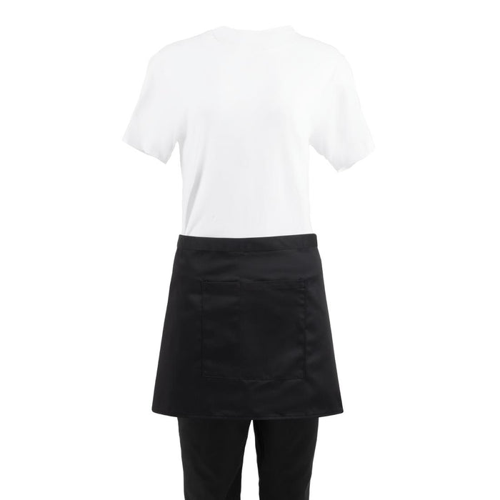 Whites Short Bistro Apron Black - B131 - Simply Hospitality NZ